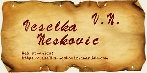 Veselka Nešković vizit kartica